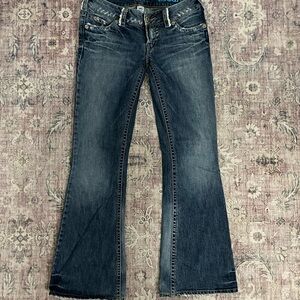 Silver Carina flare jeans Y2K